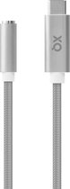 Xqisit USB Type-C naar 3.5 mm headphone jack ingang - Grijs verloopkabel