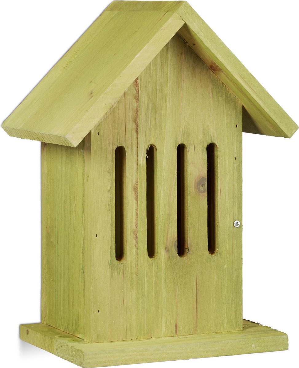 Vlinderhuis dennenhout insectenhotel met 5 sleuven - Voor in de tuin