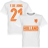 Nederlands Elftal F. De Jong Team T-Shirt - Wit - XXL
