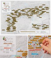 Afbeelding van Kraskaart - Scratch Map Alpen Cols per Fiets poster