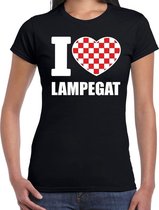 Carnaval I love Lampegat t-shirt zwart voor dames XS