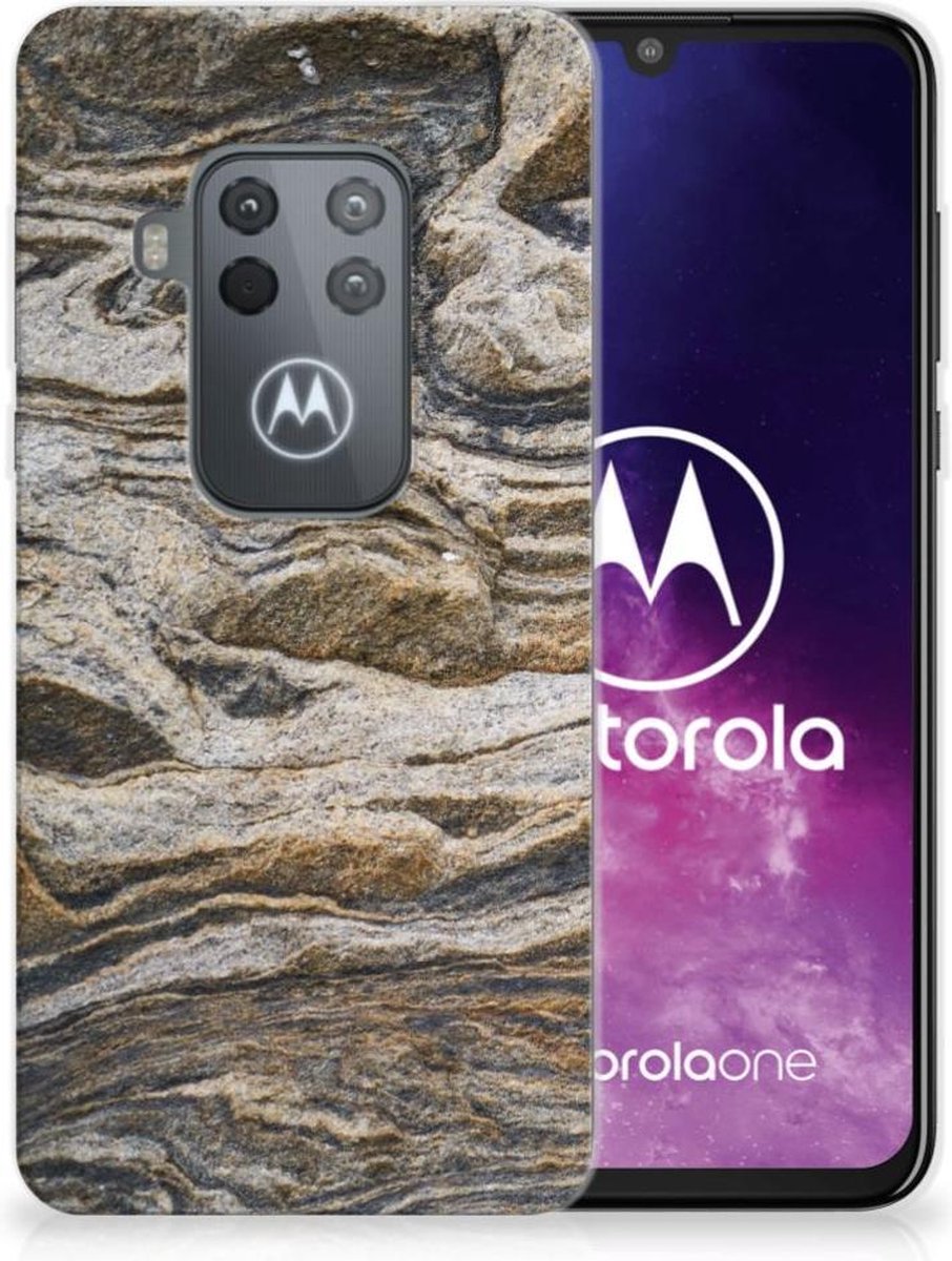 Motorola One Zoom TPU Siliconen Hoesje Steen