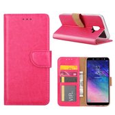 FONU Boekmodel Hoesje Samsung Galaxy A6 2018 (SM-A600) - Donkerroze