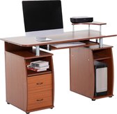 Bureau - Schrijftafel - Computerbureau - 2 Laden - Opslagruimte - 120 x 60 x 87 cm - Walnoot