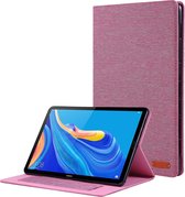 Tablet hoes geschikt voor Huawei MediaPad M6 10.8 inch Book Case met Soft TPU houder - Roze