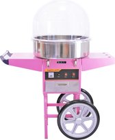 KuKoo Suikerspinmachine met kar/onderstel en beschermkap - Professioneel