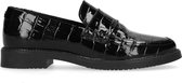 Manfield - Dames - Zwarte lak loafers - Maat 39