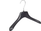 De Kledinghanger Gigant - 50 x Kinderhanger kunststof zwart met schouderverbreding, 30 cm
