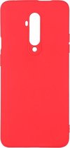Shop4 - OnePlus 7T Pro Hoesje - Zachte Back Case Mat Rood