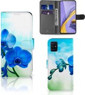 Hoesje Geschikt voor Samsung Galaxy A51 Orchidee Blauw