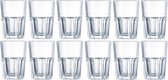12x Drinkglazen/waterglazen transparant 400 ml - Limonade/sap glas 12 stuks