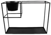 Metalen Wandkast met Pot-60x19x45cm-Zwart-Housevitamin