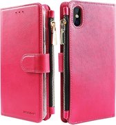 Xssive Wallet Book Case met Ritsvak voor Apple iPhone XS Max - Pink
