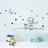 3D Sticker Decoratie Nieuwste ontwerp Little Boy Met Fox Moon Star woondecoratie muurschildering mooie romantische Kids Babykamer Kinderkamer sticker - Black