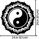 3D Sticker Decoratie Removable Wall Decals Mandala Buddha OM Vinyl Mural Bedroom Wall Stickers Hot Yin yang Walllpaper - Black