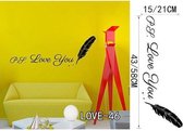 3D Sticker Decoratie Romantisch Liefde Liefdevol Paar Slaapkamer Art Mural Woonkamer Vinyl Carving Muurtattoo Sticker voor Huisdecoratie - LOVE46 / Large