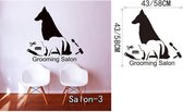 3D Sticker Decoratie Petshop Verzorgingsalon Muursticker Hond in bad nemen Afneembaar Vinyl Art Kat Decals Home Decor - Salon3 / Large