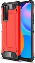 Huawei P Smart 2021 Hoesje Hybride Shock Proof Back Cover Rood