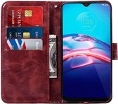 Motorola Moto E7 Power Hoesje Portemonnee Book Case Rood