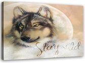Schilderij Stay Wild Wolf, 2 maten, beige (wanddecoratie)