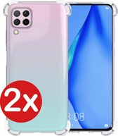 Huawei P40 Lite Hoesje Siliconen Shock Proof Case - Huawei P40 Lite Hoesje Transparant - Huawei P40 Lite Hoes Cover Transparant - Huawei P40 Lite Case Shockproof - 2 PACK