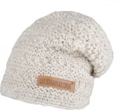 Shakaloha Gebreide Wollen Muts van schapenwol met fleece voering - Boa Beanie Beige