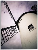 Dibond - Zijkant van Witte molen - 30x40cm Foto op Aluminium (Met Ophangsysteem)