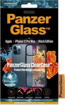PanzerGlass Hoesje Geschikt voor iPhone 12 Pro Max - PanzerGlass Anti-Bacterial ClearCase - Zwart