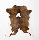 KOELAP Kalfshuid Vloerkleed - Bruinwit Gevlekt - 90 x 95 cm - 1003335