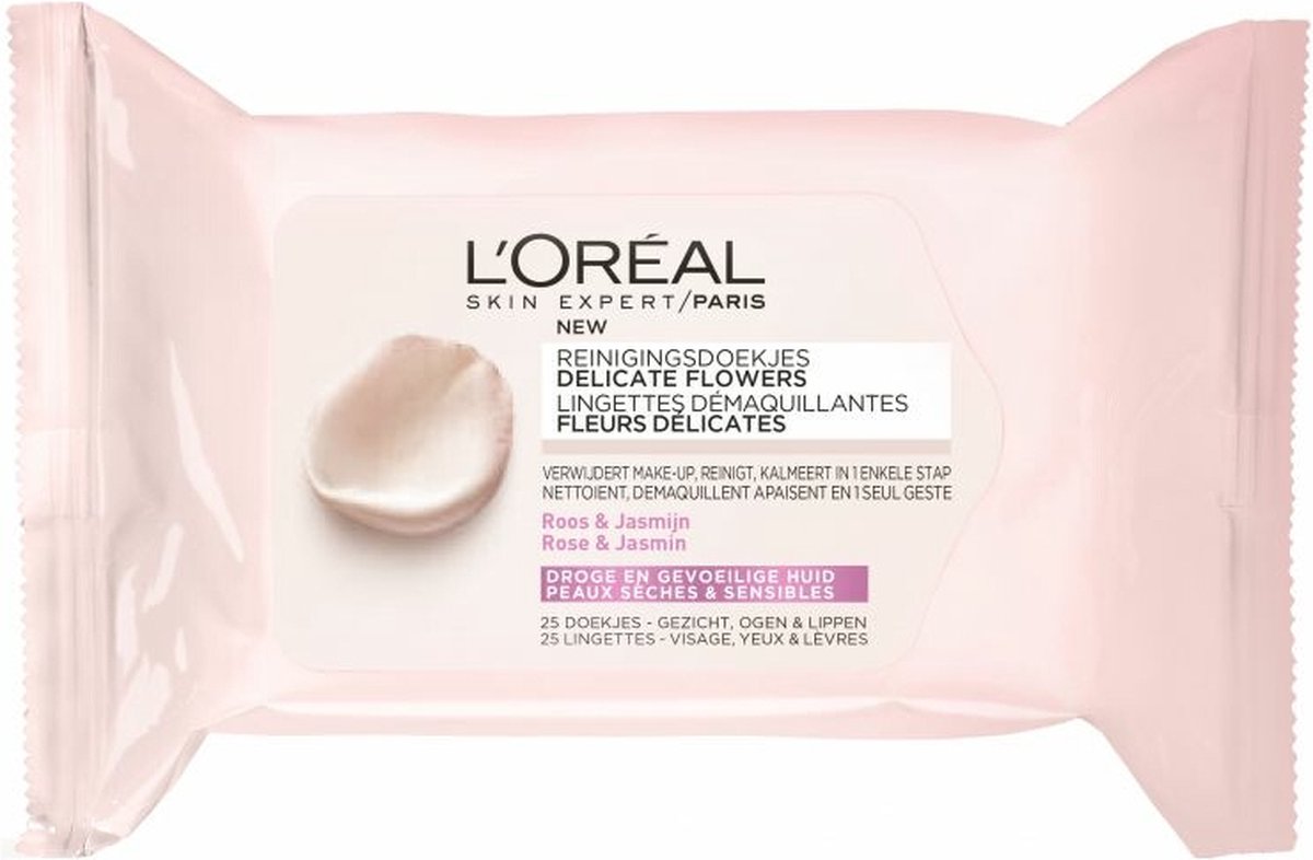 L’Oréal Paris Delicate Flowers Reinigingsdoekjes Droge en Gevoelige