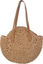Juleeze Handtas Dames 41*42 cm Bruin Kunstleer Rond Tas Damestas