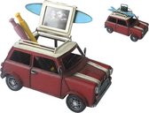 Clayre & Eef Decoratie Miniatuur Auto 20*12*11 cm Rood Ijzer Fotolijst Decoratie Modelauto