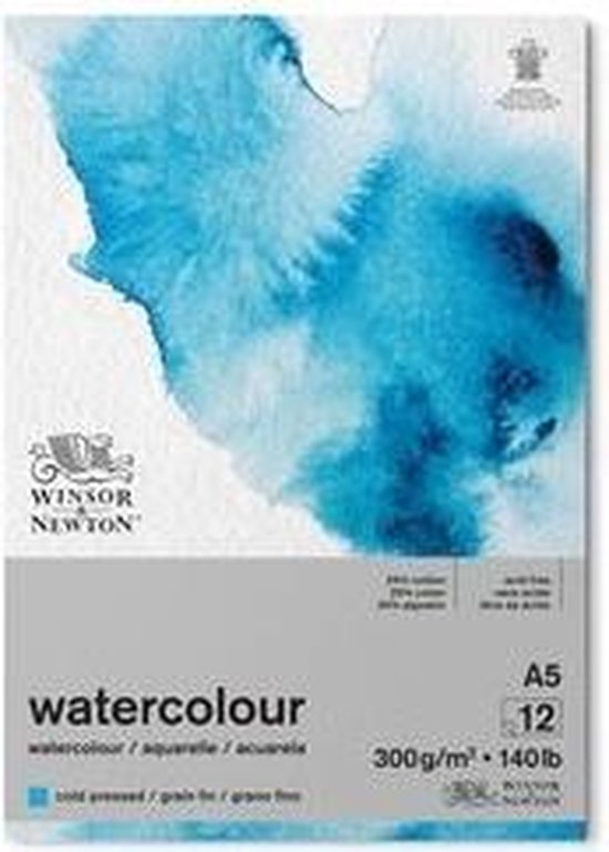 Winsor & Newton Classic Aquarelpapier Grain fin Blok 300 gram A5