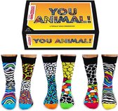 United Odd Socks 6 Heren Sokken You Animal - Mismatched (dus verschillende) sokken - Maat 39/46