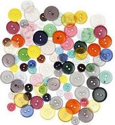 Knopen mix, d: 12+18+20 mm,  100 gr, diverse kleuren, 100stuks