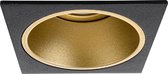 Spot Armatuur GU10 – Pragmi Minko Pro – Inbouw Vierkant – Mat Zwart/Goud – Aluminium – Verdiept – 90mm – BES LED