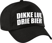 Dikke lul drie bier fun pet zwart voor dames en heren - dikke lul drie bier baseball cap - carnaval fun accessoire