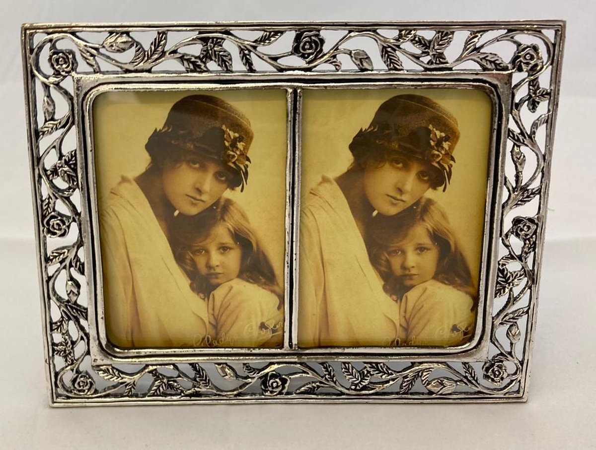 Lescadres Classic - Fotolijst - Tweeluik - Zilver - Opengewerkt - 5 x 8
