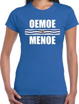 Oemoe menoe met vlag Zeeland t-shirt blauw dames - Zeeuws dialect cadeau shirt L