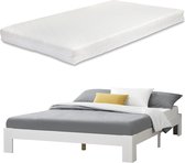 Houten bed Raisio grenen met matras 160x200 cm wit