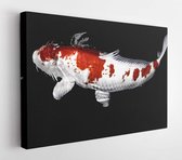 Onlinecanvas - Schilderij - Koi Fish Is Under Wave Wallpaper Art Horizontal Horizontal - Multicolor - 75 X 115 Cm