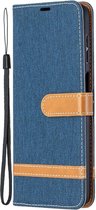 Denim Book Case - Samsung Galaxy A12 Hoesje - Blauw