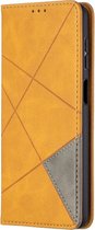 Geometric Book Case - Samsung Galaxy A12 Hoesje - Bruin