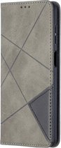 Geometric Book Case - Samsung Galaxy A12 Hoesje - Grijs