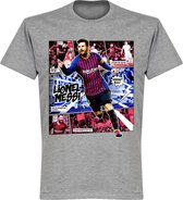 Messi Barcelona Comic T-Shirt - Grijs - S