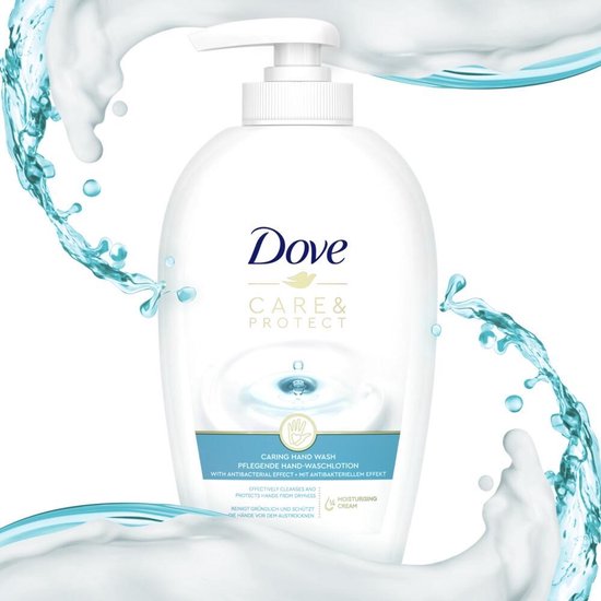 Dove Care & Protect vloeibare handzeep voor een schone zachte en verzorgde huid - 6 x 250 ml - Voordeelverpakking - Dove