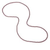 Melady Halsketting Dames 6mm*90cm Roze Glas Rond Ketting Dames