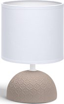 LED Tafellamp - Tafelverlichting - Aigi Conton 1 - E14 Fitting - Rond - Mat Bruin - Keramiek - BSE