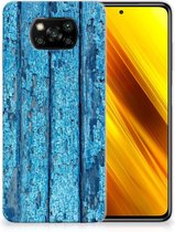 Backcase Siliconen Hoesje Xiaomi Poco X3 | Poco X3 Pro Telefoonhoesje Wood Blue