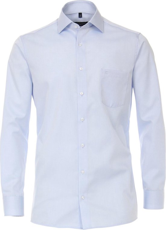 CASA MODA comfort fit overhemd - mouwlengte 72 cm - lichtblauw twill - Strijkvrij - Boordmaat: 45